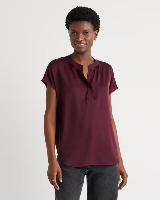Washable Stretch Silk Dolman Sleeve Blouse - US 4387