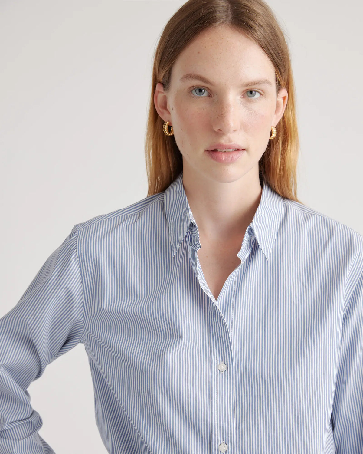 100% Organic Cotton Poplin Long Sleeve Shirt - US 4351