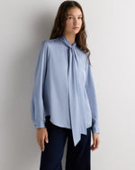 Washable Stretch Silk Tie Neck Blouse - US 6561