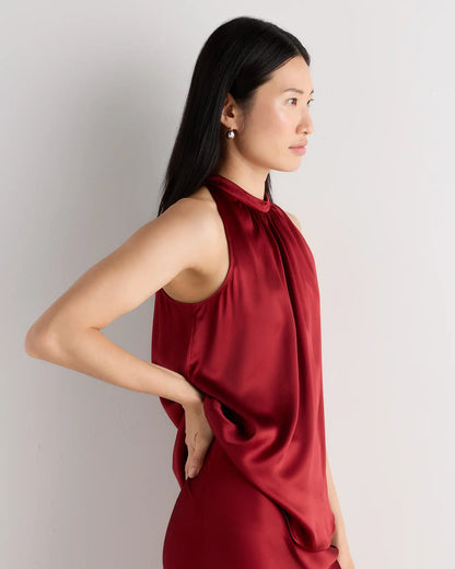 100% Washable Silk Halter Top - US 0174