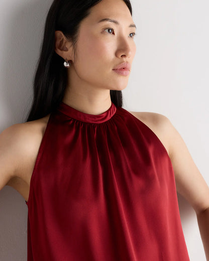 100% Washable Silk Halter Top - US 0174