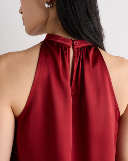 100% Washable Silk Halter Top - US 0174