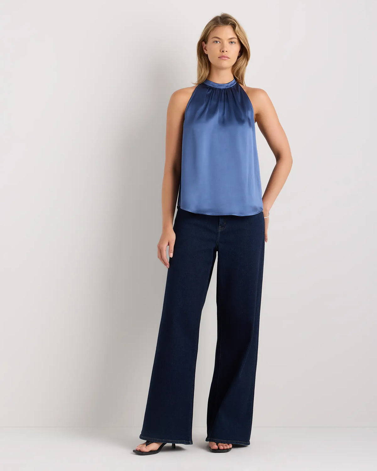 100% Washable Silk Halter Top - US 9730