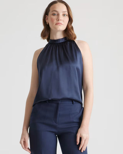 100% Washable Silk Halter Top - US 6950
