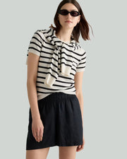 Ivory/Black Stripe