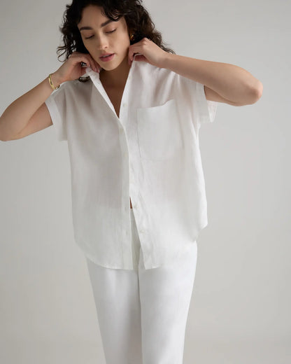 100% European Linen Camp Shirt - US 2199