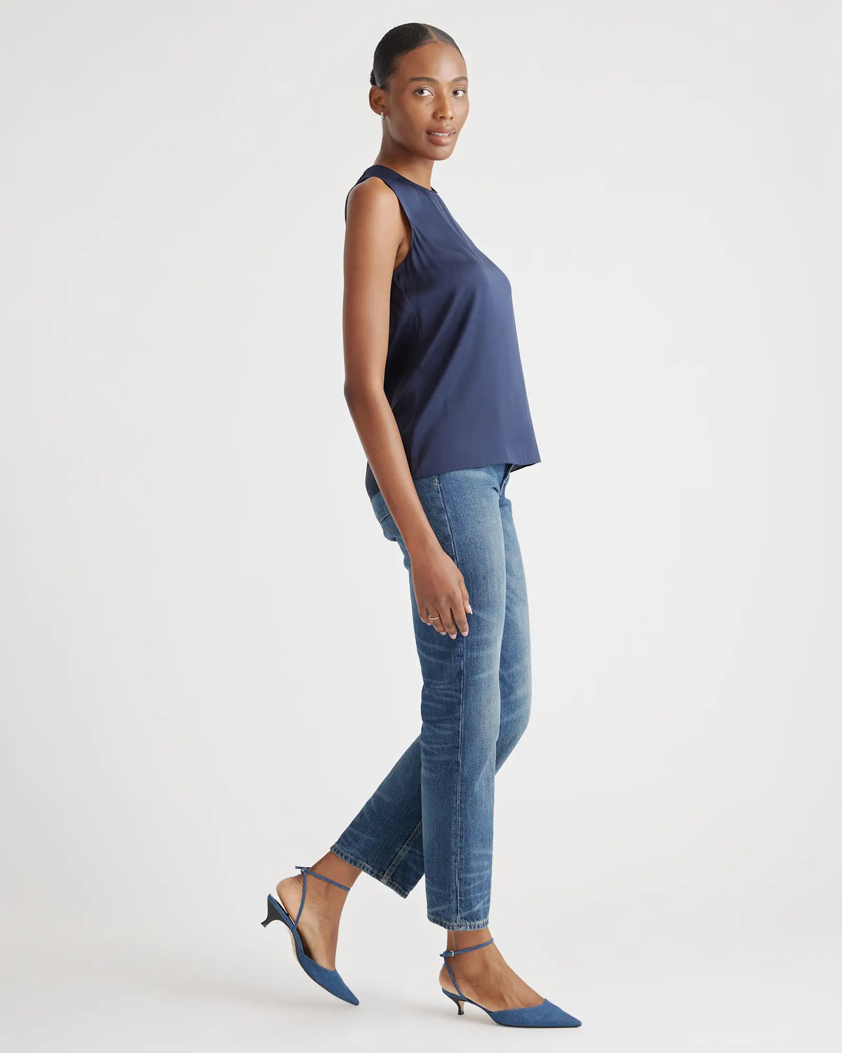 Washable Stretch Silk Shell Tank - US 4164
