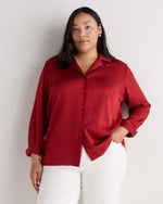 Washable Stretch Silk Notch Collar Blouse - US 5107