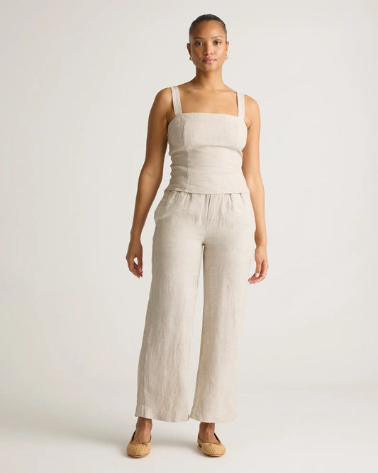 100% European Linen Fitted Tank - US 3453