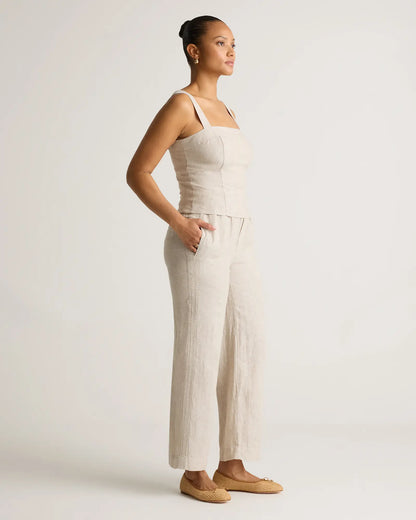 100% European Linen Fitted Tank - US 3453
