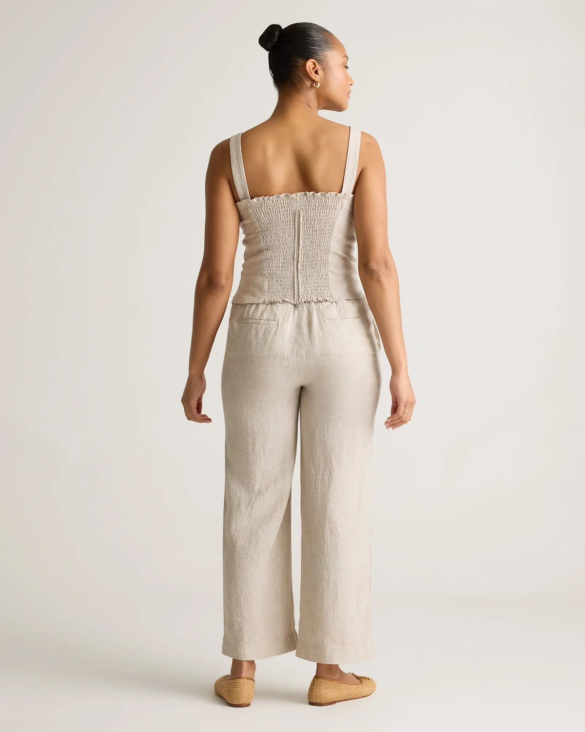 100% European Linen Fitted Tank - US 3453