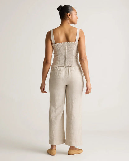 100% European Linen Fitted Tank - US 3453