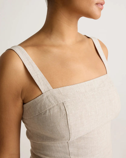 100% European Linen Fitted Tank - US 3453