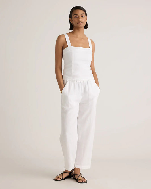 100% European Linen Fitted Tank - US 6696