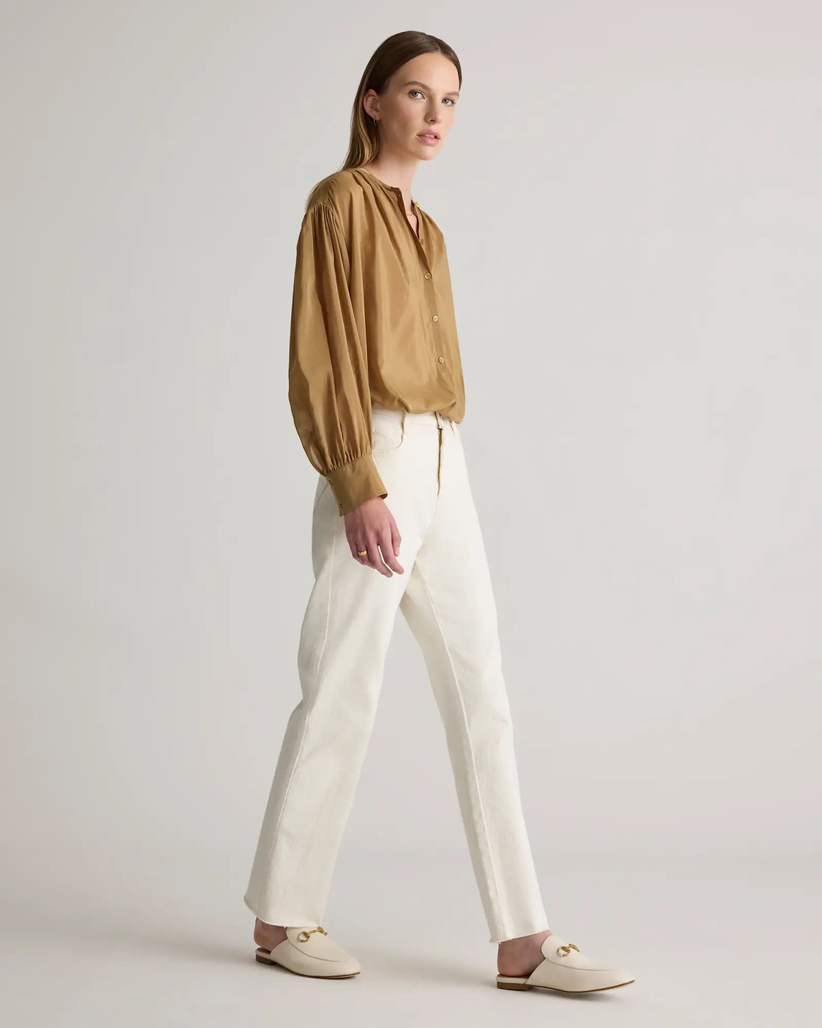 Cotton-Silk Voile Blouson Blouse - US 5570