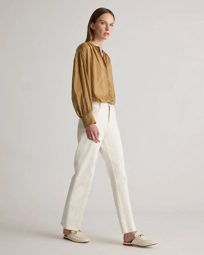 Cotton-Silk Voile Blouson Blouse - US 5570