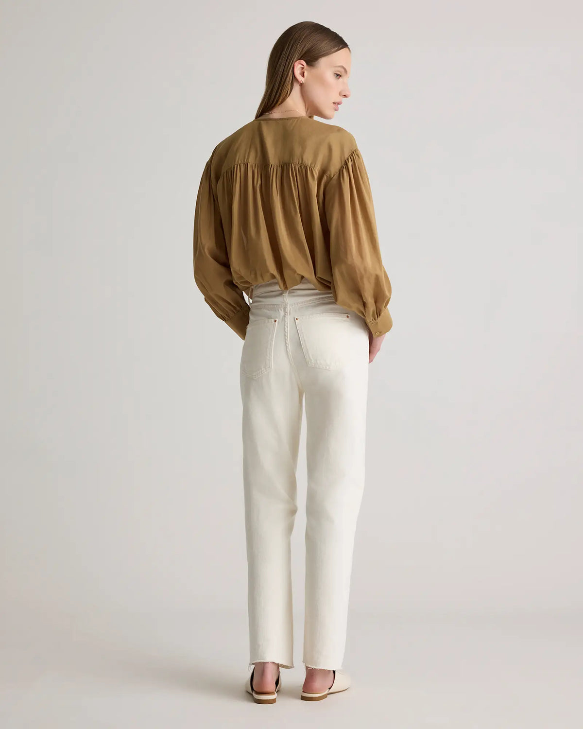 Cotton-Silk Voile Blouson Blouse - US 5570
