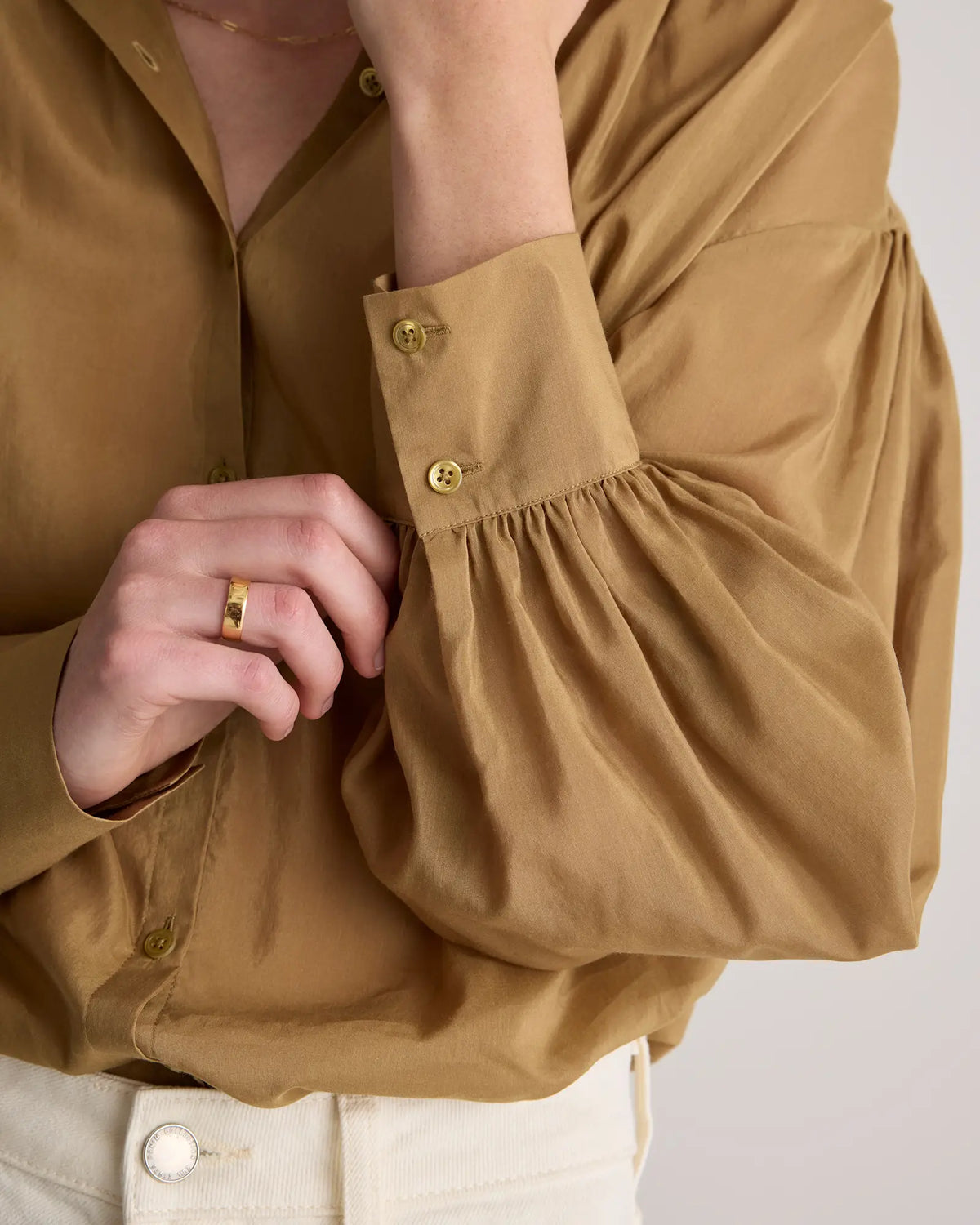 Cotton-Silk Voile Blouson Blouse - US 5570