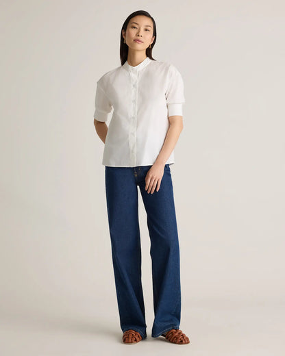 100% Organic Cotton Poplin Puff Sleeve Shirt - US 7863