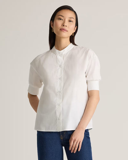 100% Organic Cotton Poplin Puff Sleeve Shirt - US 7863