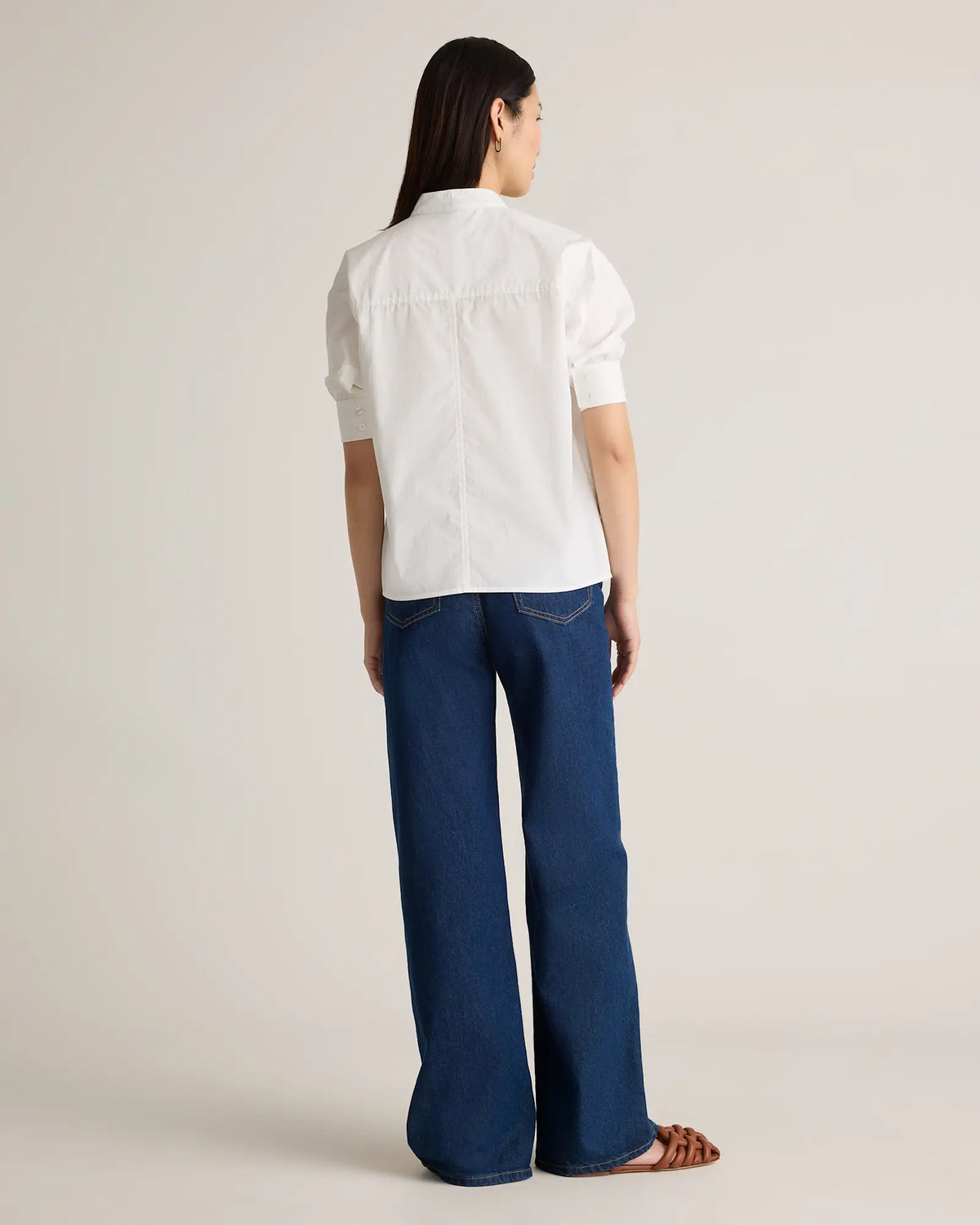 100% Organic Cotton Poplin Puff Sleeve Shirt - US 7863