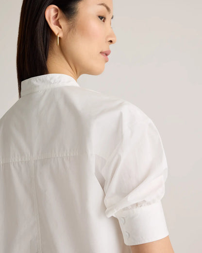 100% Organic Cotton Poplin Puff Sleeve Shirt - US 7863