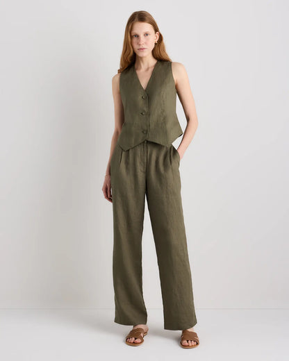 100% European Linen Vest - US 6153