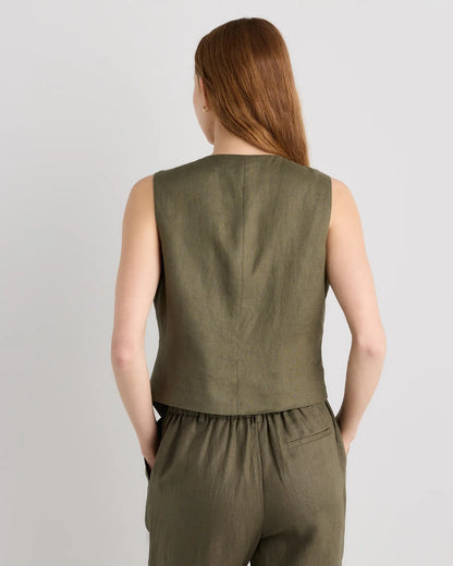 100% European Linen Vest - US 6153