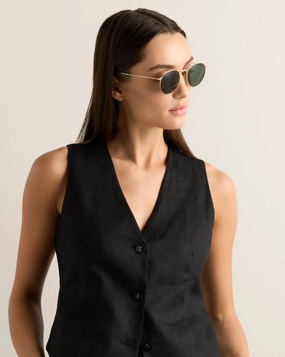 100% European Linen Vest - US 2297