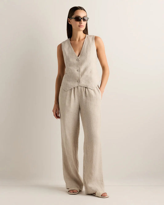 100% European Linen Vest - US 9023