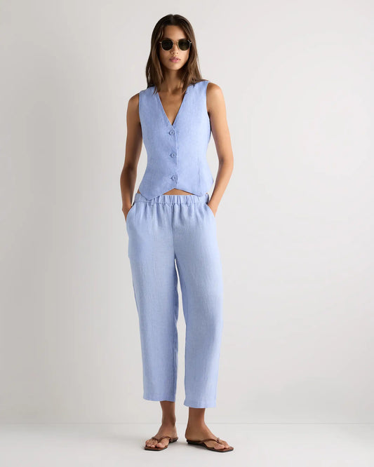 100% European Linen Vest - US 1030