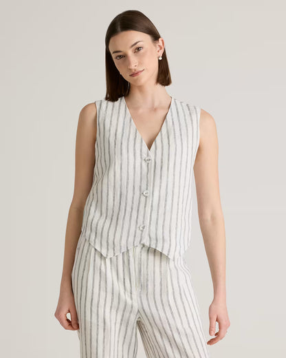 100% European Linen Vest - US 4873