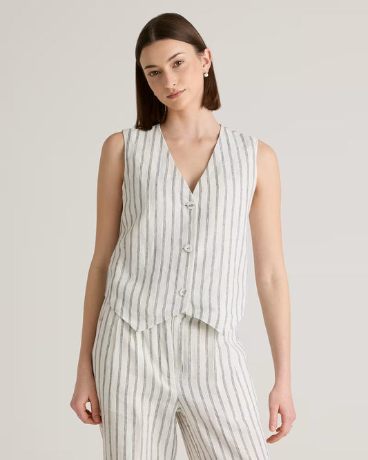 100% European Linen Vest - US 4873