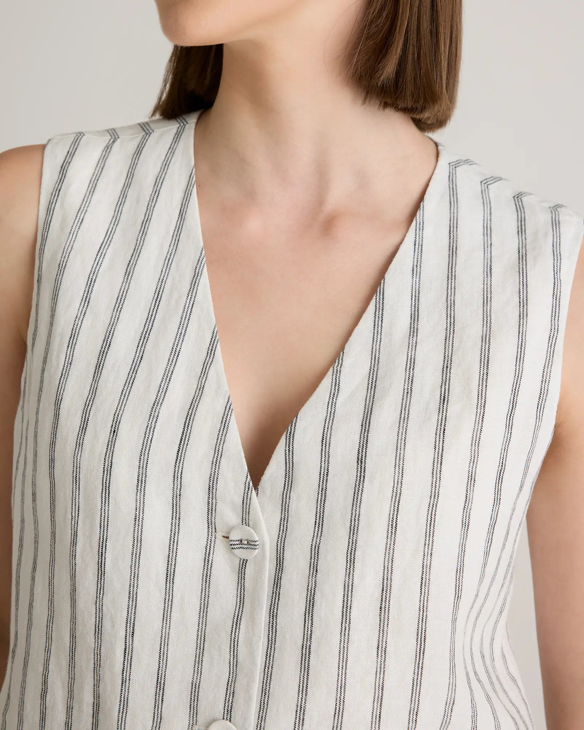 100% European Linen Vest - US 4873
