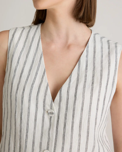 100% European Linen Vest - US 4873