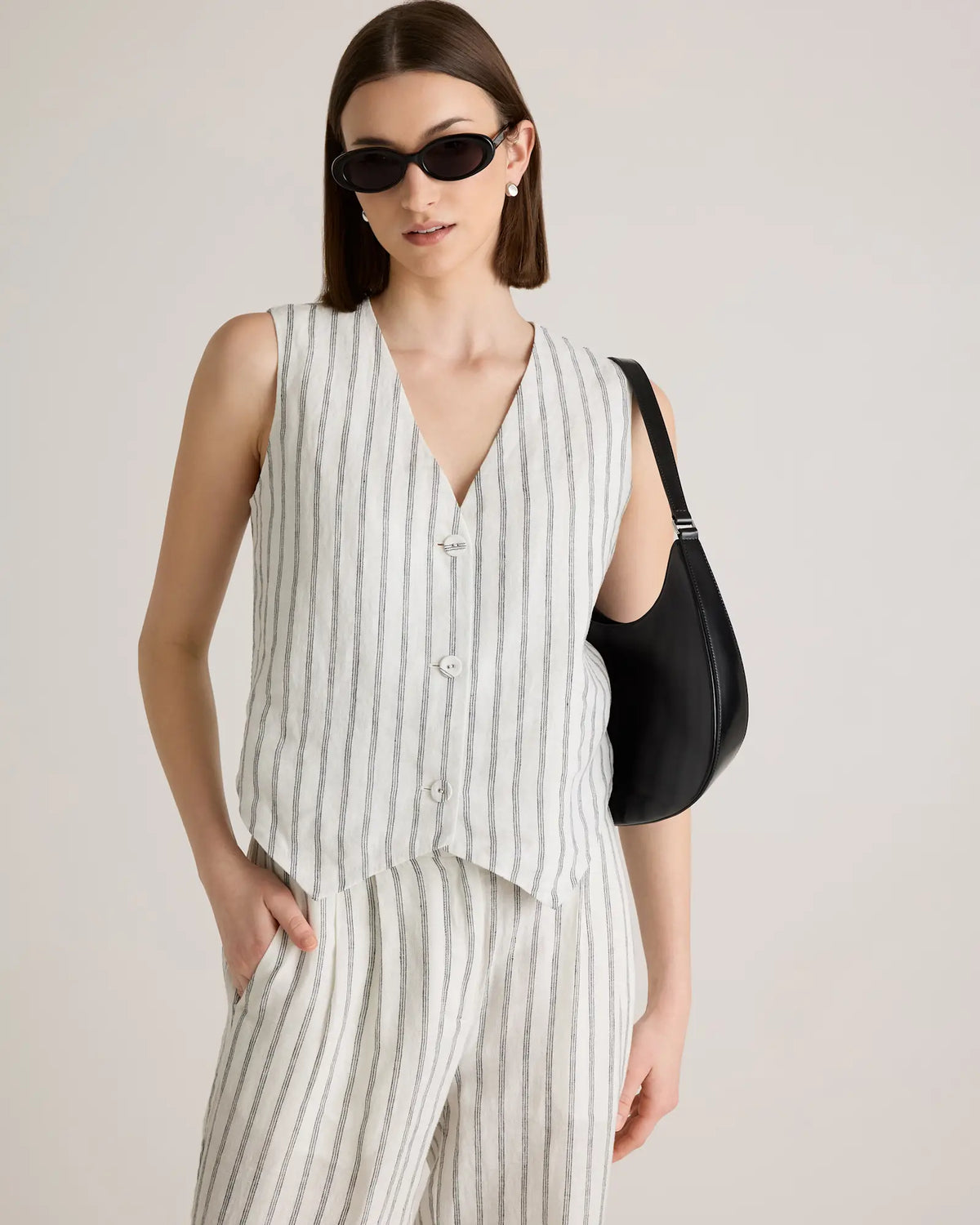 100% European Linen Vest - US 4873