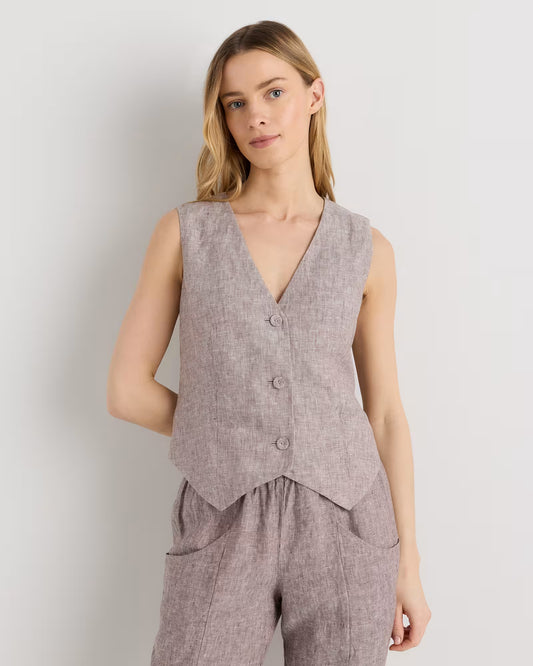 100% European Linen Vest - US 5492