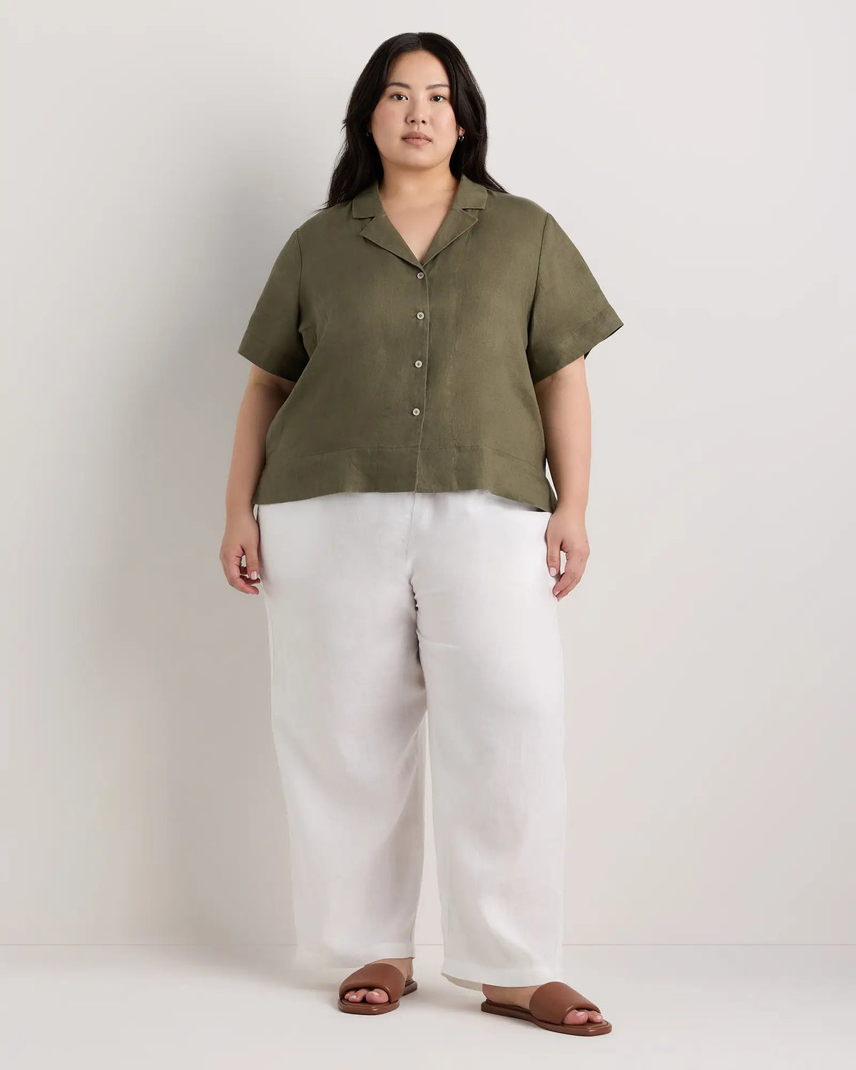 100% European Linen Short Sleeve Shirt - US 4996