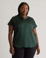 Washable Stretch Silk Dolman Sleeve Blouse - US 8479