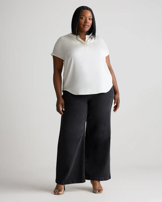 Washable Stretch Silk Dolman Sleeve Blouse - US 9098