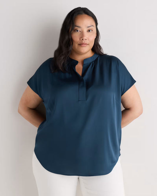 Washable Stretch Silk Dolman Sleeve Blouse - US 9764