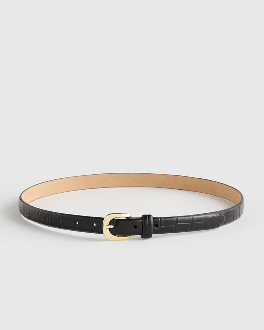 Sofia European Leather Skinny Belt - US 3653