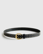 Ellie European Leather Flat Stud Belt - US 8125