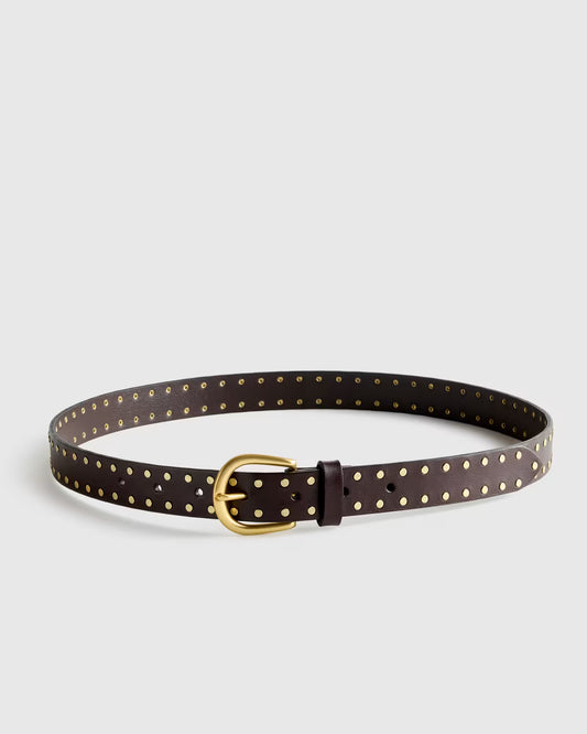 Ellie European Leather Flat Stud Belt - US 9943