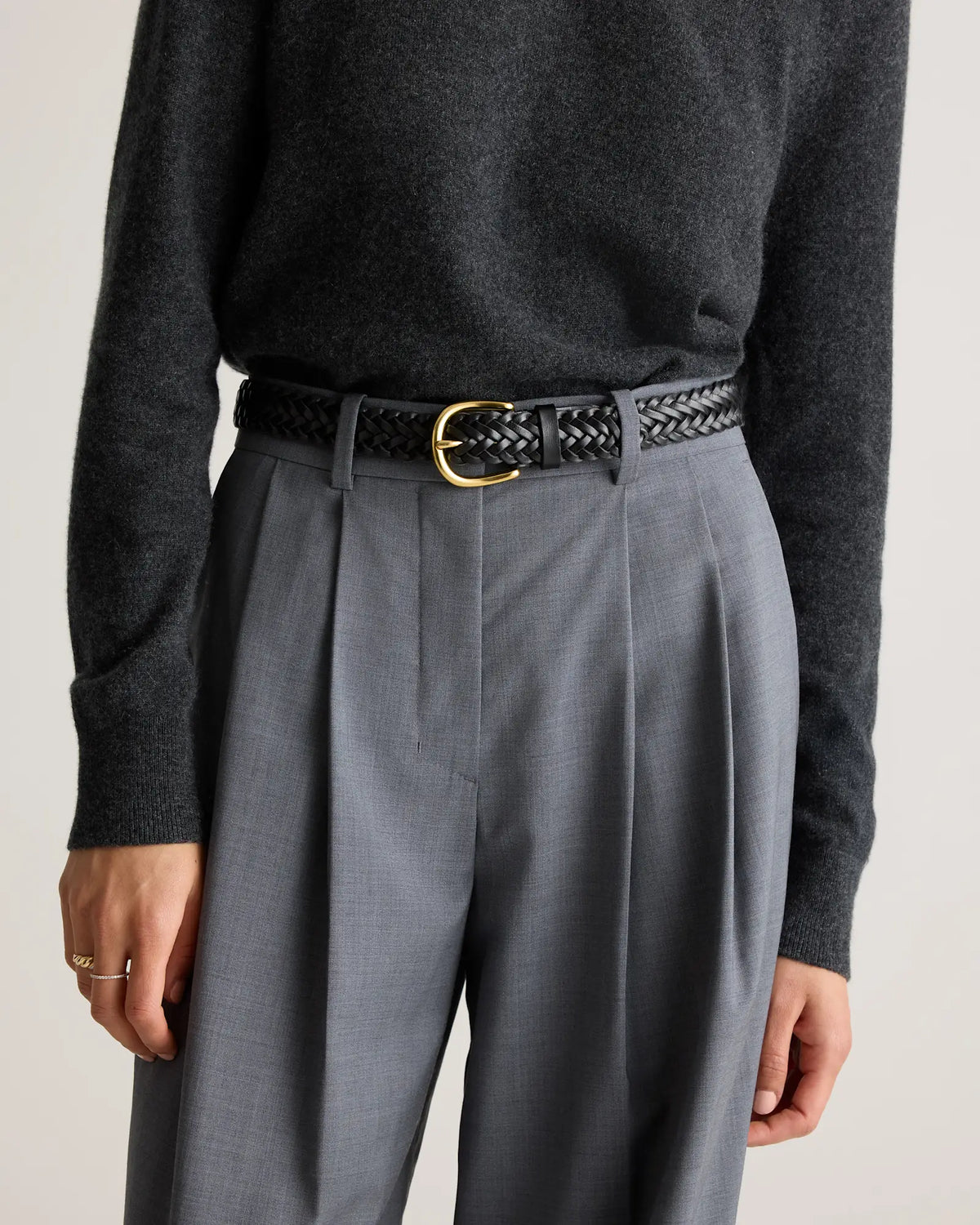 Josie European Leather Braided Belt - US 0466