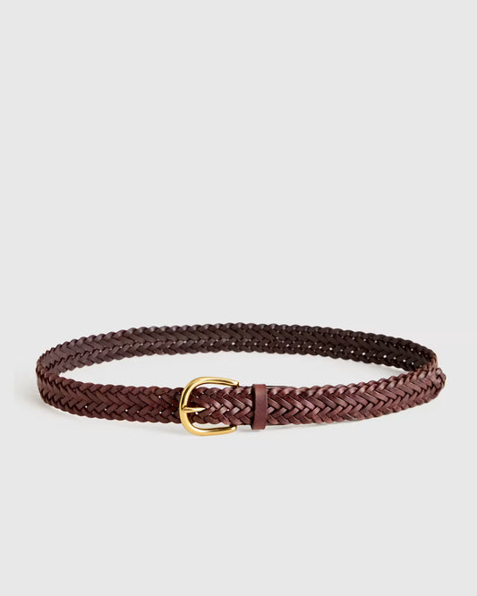 Josie European Leather Braided Belt - US 5092