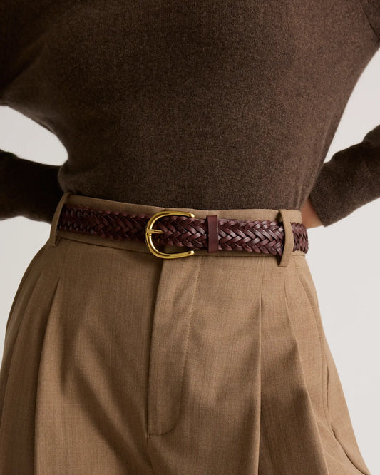 Josie European Leather Braided Belt - US 5092