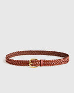 Josie European Leather Braided Belt - US 9069