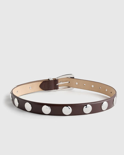 Alyssa European Leather Studded Belt - US 8787