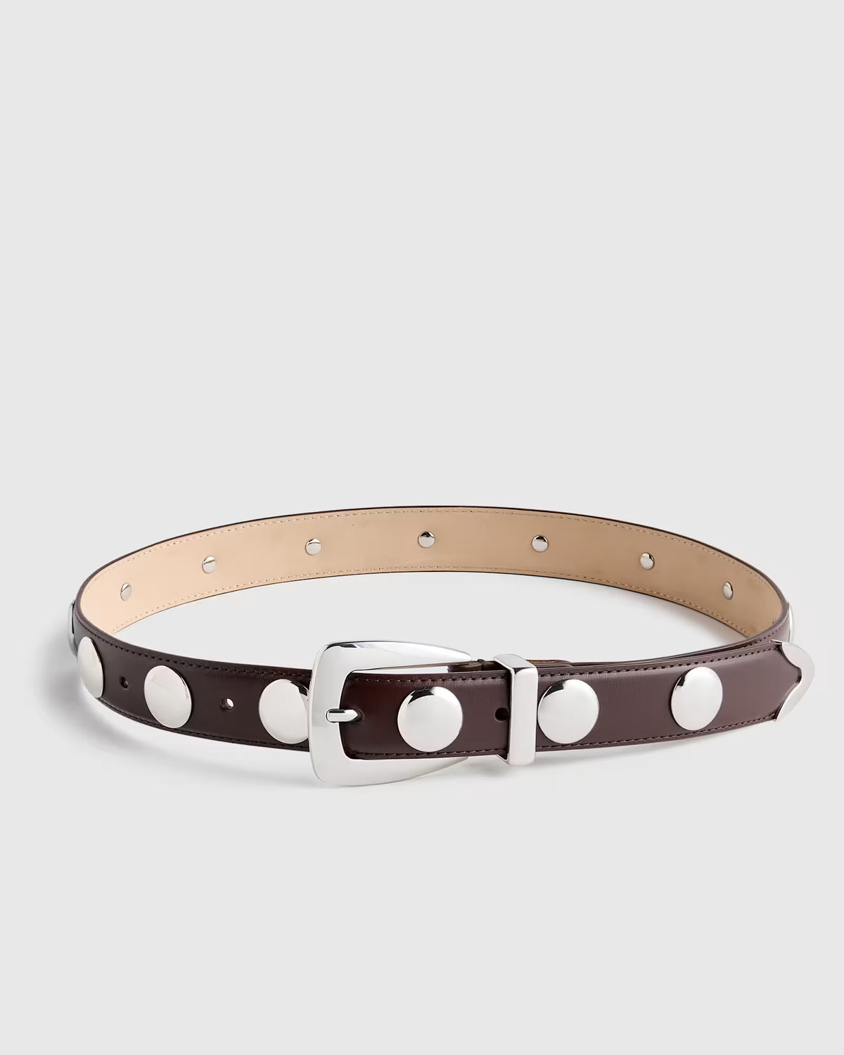 Alyssa European Leather Studded Belt - US 8787